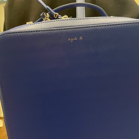 Agnes B. Square Leather Backpack - Picture 3 of 6